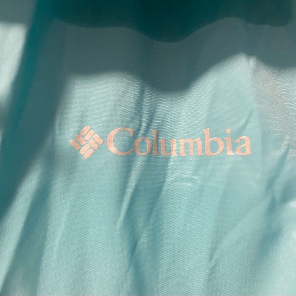 Teal Hooded Columbia Raincoat - Picture 4 of 6